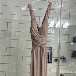 David's Bridal Ruched Halter Gown